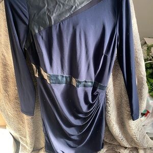 Lauren Ralph Lauren Navy and Black Midi Dress